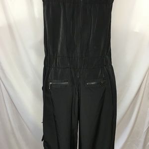 Grass brand silk sleeveless black jumpsuit